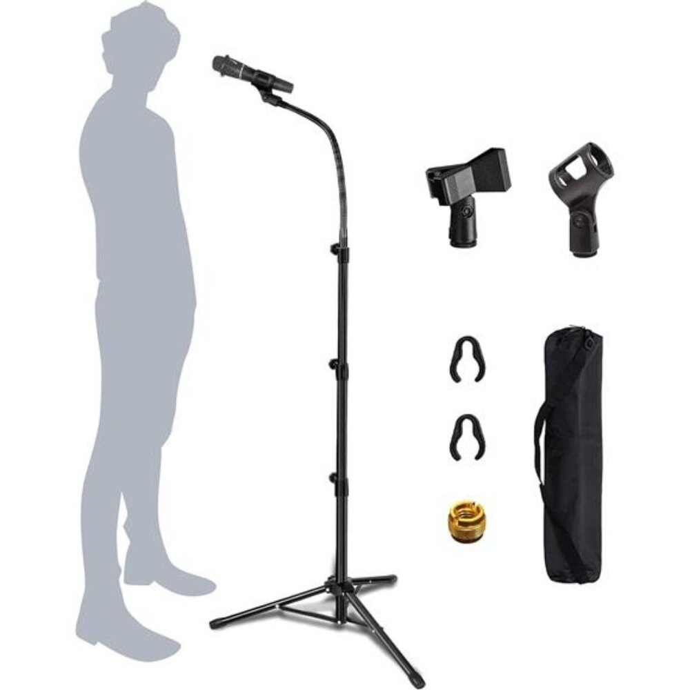 Mic Stand Boom Microphone Stands Tripod Gooseneck micarm stand Height Adjustable